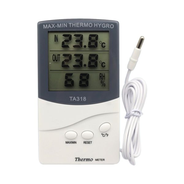 2-In-1 LCD Max-Min Display Indoor Outdoor Thermometer Hygrometer