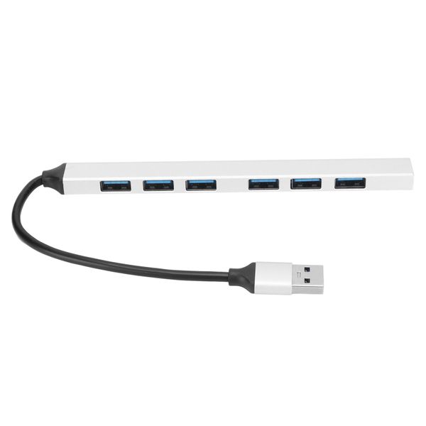 7-Port USB Hub, 5Gbps USB3.0 + 6 USB2.0, Aluminium, Simple Design