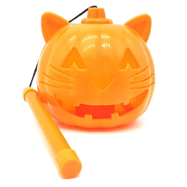 Bufftee Halloween Cat Pumpkin With Light - Self-lit Halloween Cat