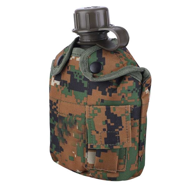 Portable Outdoor Water Bottle Lunch Box Woodland Camouflage