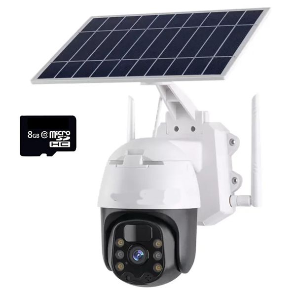 Solar Powered HD Smart Wireless Security Surveillance Camera &amp; 8GB SD Card