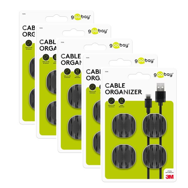 Goobay Cable Management 3 Slots 4-Piece Set (Bundle of 5)