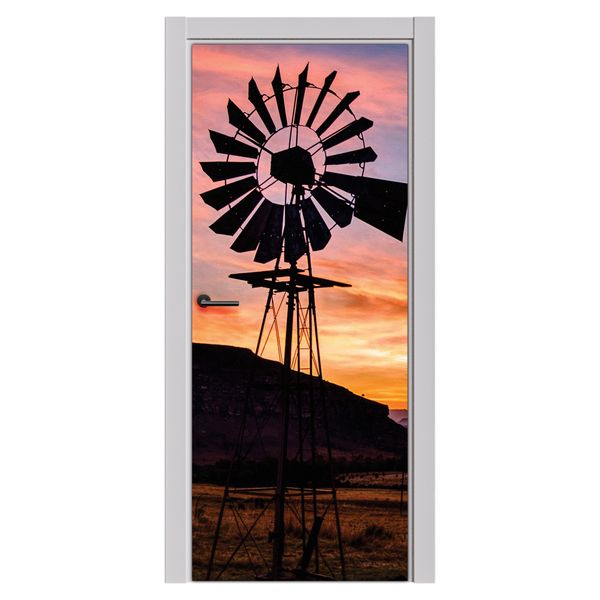 Decoupage Tear Resistant Transfers - Windmill Sunset Door