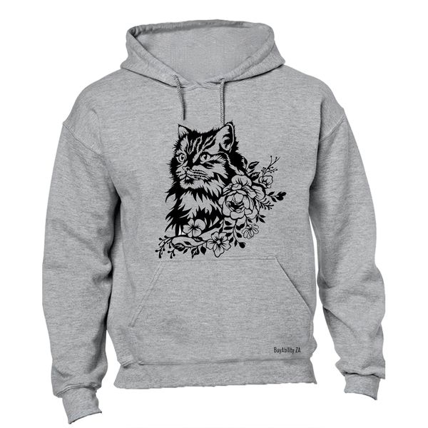 Floral Cat - Hoodie