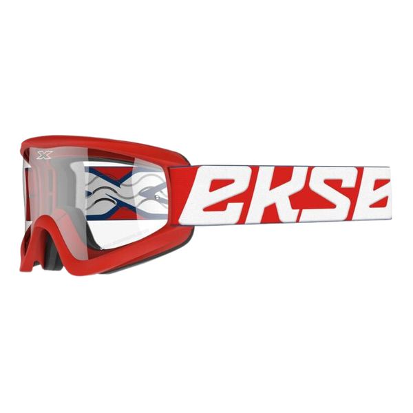 Eks Gox Flat Out Red/White/Navy Clear Goggle image