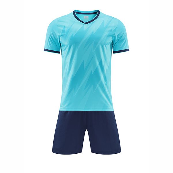 Youth Adult Soccer Jersey Tracksuit Kit - T-Shirt and Shorts - Light Blue