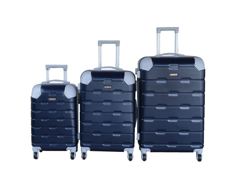 TOUGH ABS Spinner Wheels &amp; Combination Lock Luggage Set - Navy - 3-Piece