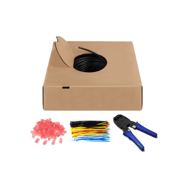 CAT 6 Outdoor CU Solid PE U/UTP 305m Network Cable Set - Black
