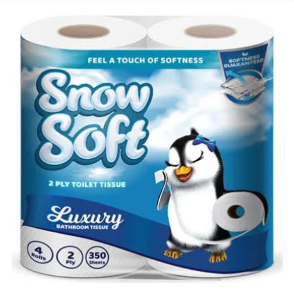 Snow Soft 2 Ply Toilet 4 Rolls (350 Sheets)