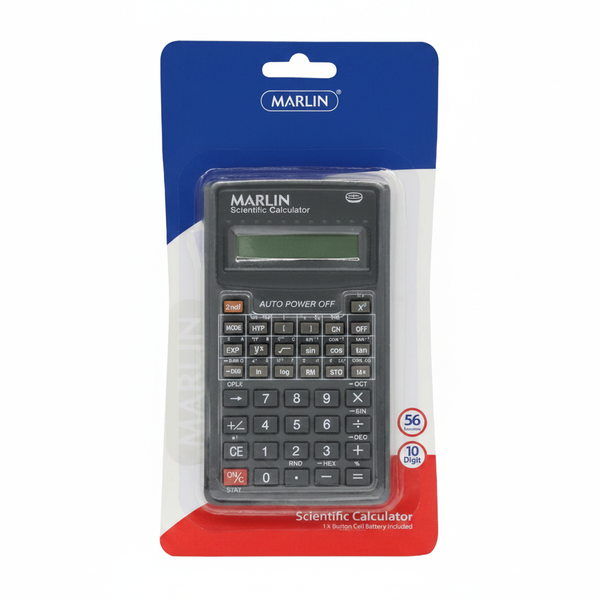 Marlin Scientific Calculator - 10 Digit, 56 Functions, Portable
