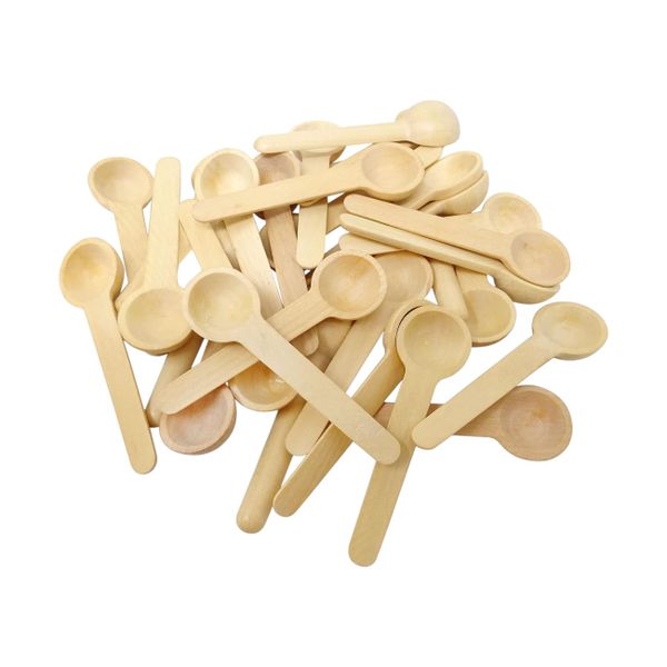 30 Pack - Long Handle Wooden Spoons - Brown