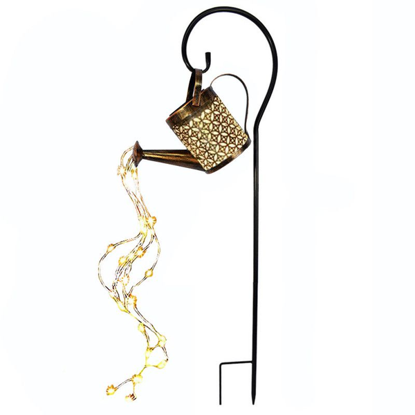 YAS-Outdoor Solar Iron Watering Can String Light Garden Light Decoration