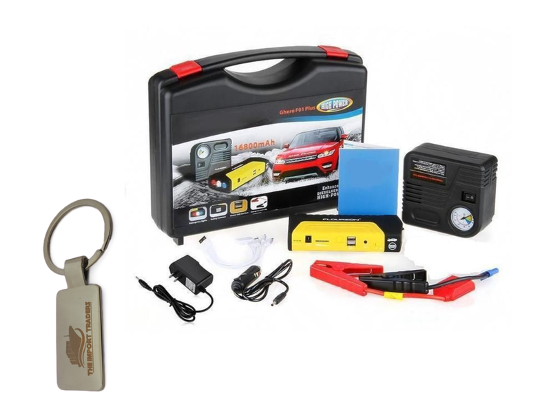 Multi-Functional Car Jump Starter &amp; Air Compressor pump With TIT Keychain