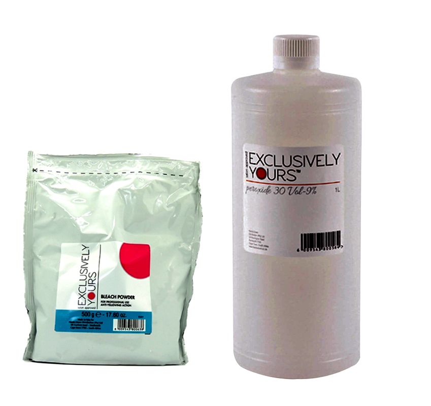 Bleach Kit Exclusively Yours Bleach Powder & Peroxide 30 Vol 9 1L
