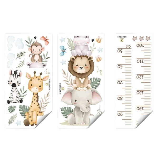 Animal Park Children's Height Chart Self Adhesive Height Sticker