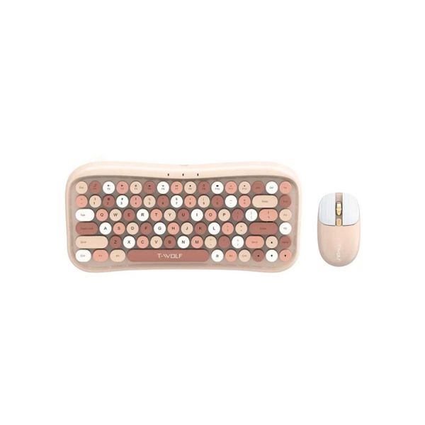 T-WOLF TF660 Keyboard and Mouse Combo-Pink