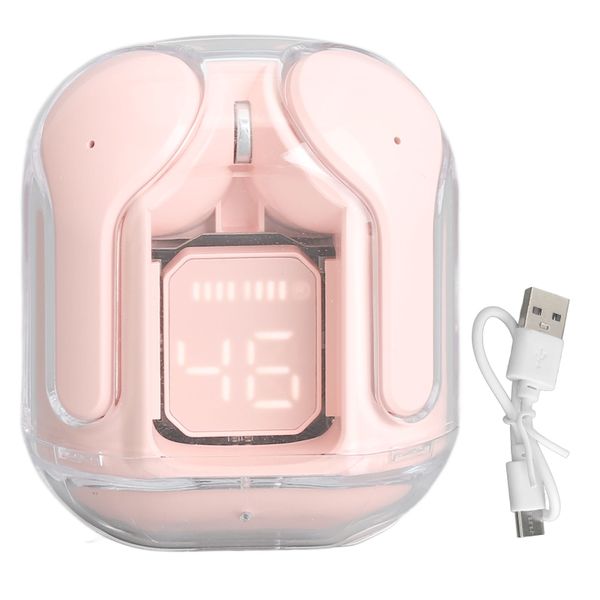 Wireless Bluetooth Earbuds BT5.3 Stereo HiFi Sound HD Calls Headphones Pink