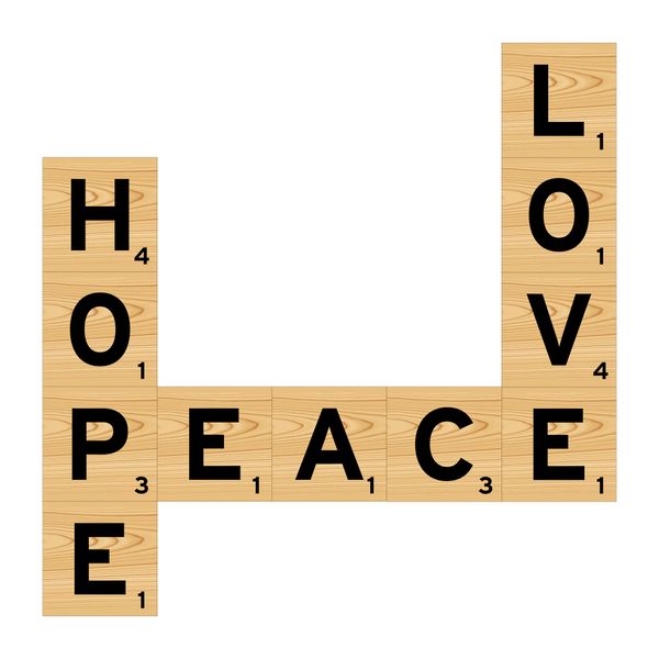 Scrabble - Hope, Peace, Love