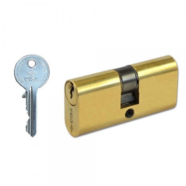 Cisa C2000 Small Oval Cylinder Double 40/40 Brass