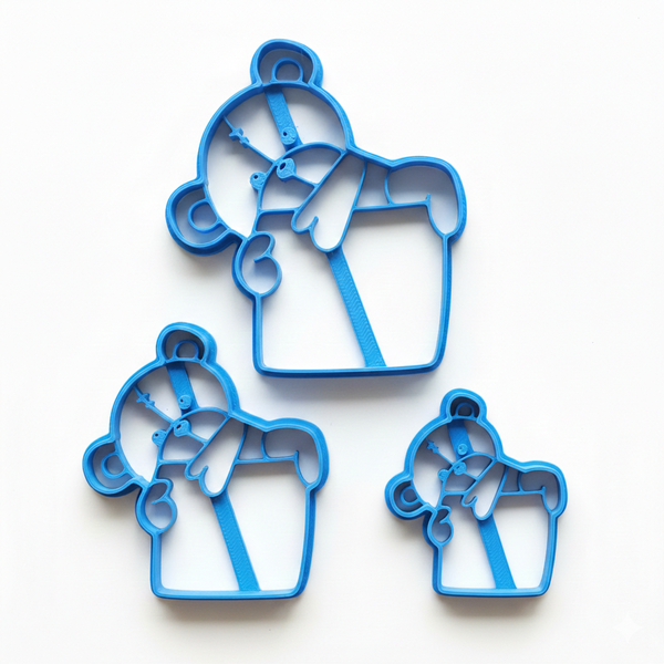 3-Piece Valentine Bear Holding Card Cookie Cutter Set - 10cm, 8cm &amp; 6cm