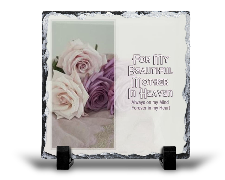 For My Beautiful Mother In Heaven Remembrance Memorial Gift Rock Slate