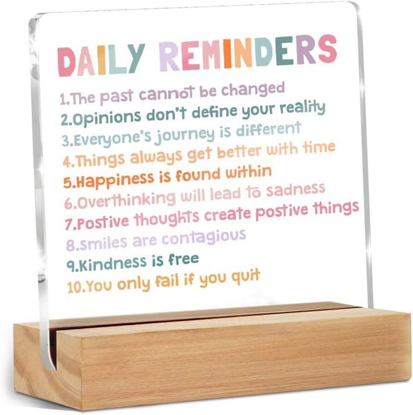 Acrylic Desk Plaque - Minimalist Home and Office Decor