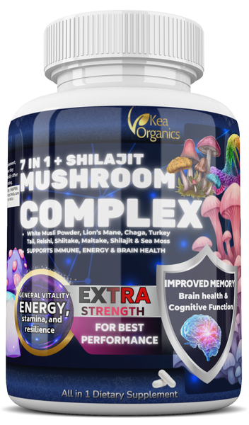 Kea Organics - 7 in 1 Mushroom Complex (+Shilajit &amp; Sea Moss) - 60 Capsules
