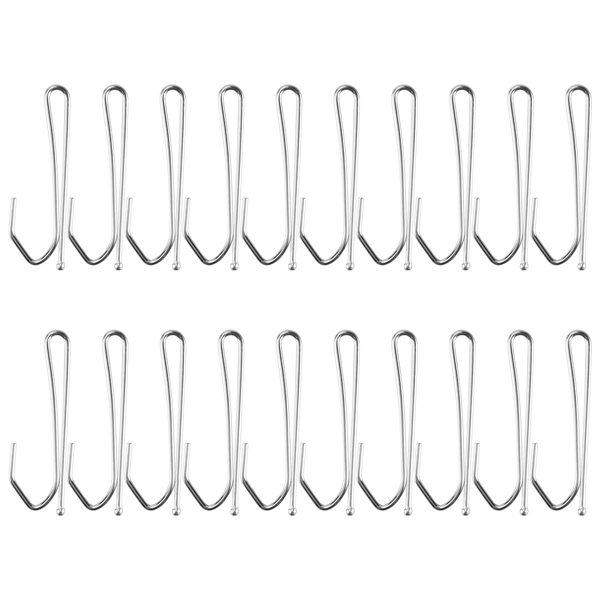 Single Pinch Window Treatment Metal Pleat Drapes Curtain Hooks - Silver Ton