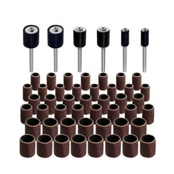 51-Piece Sanding Bands and Drill Bit Set with Rubber Wheel Attachments