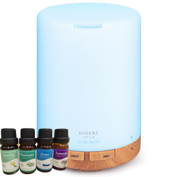 HAGENZ 300ML Essential Oil Diffuser Quiet 5-in-1 Humidifier with 40ml oils