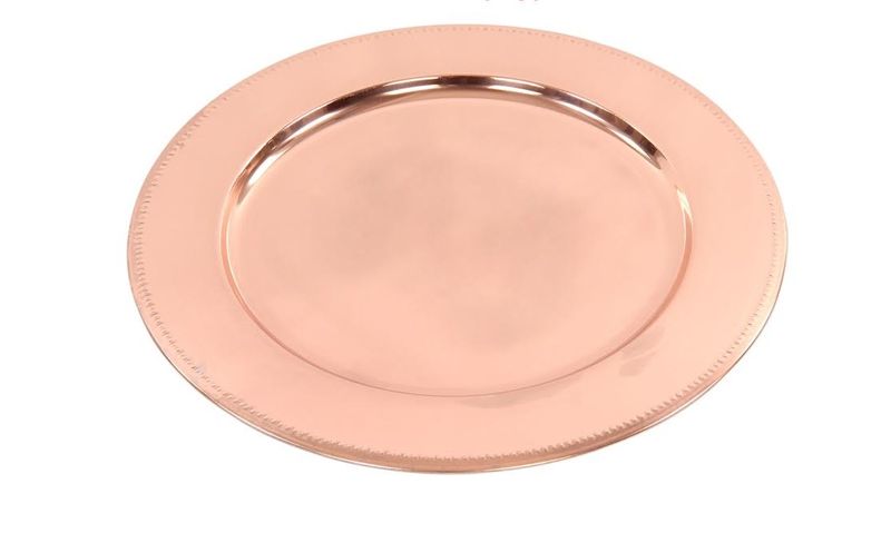 Rosegold Metal Underplate with Dots 33cm Pack of 6 Pieces