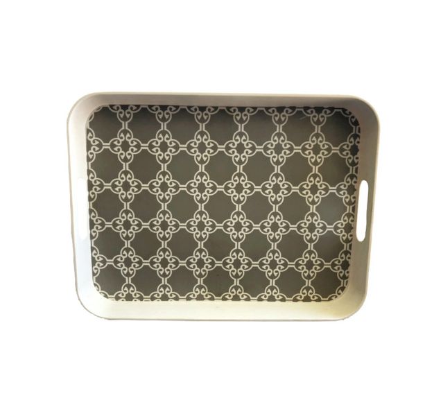 Eco-Friendly Bamboo Tray with Tile Pattern