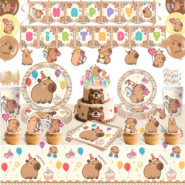 157-Piece Capybara Birthday Party Supplies Set Party Decorations For Boys