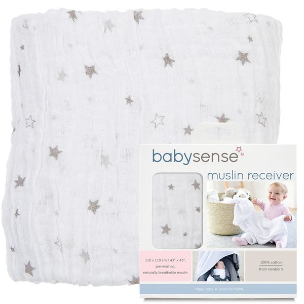 Baby Sense - Bamboo Muslin Receiving Blanket - Stone