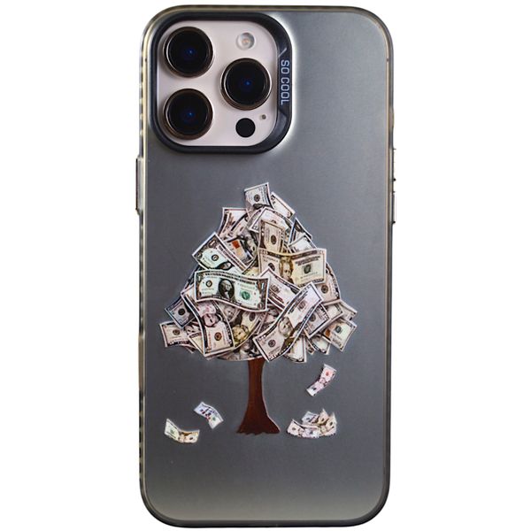 Phone Case with Money Tree - Iphone 16 Pro - Silver Chrome