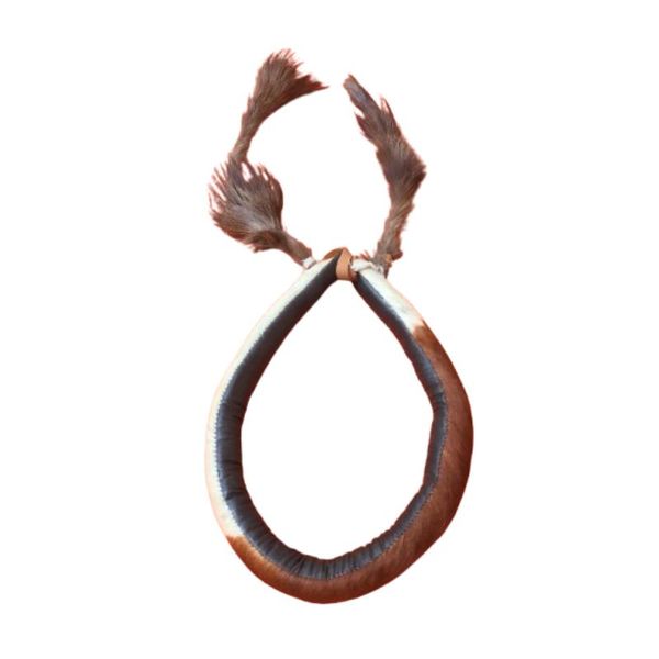 Real Cow Skin Royal Umqhele Zulu Headband with Luxurious Brown Tails