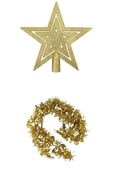 2 Meter Decorative Tinsel and Star Shaped Tree Ornament