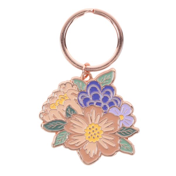 Metal Key Ring - Wherever Life Plants You Bloom with Joy, Floral
