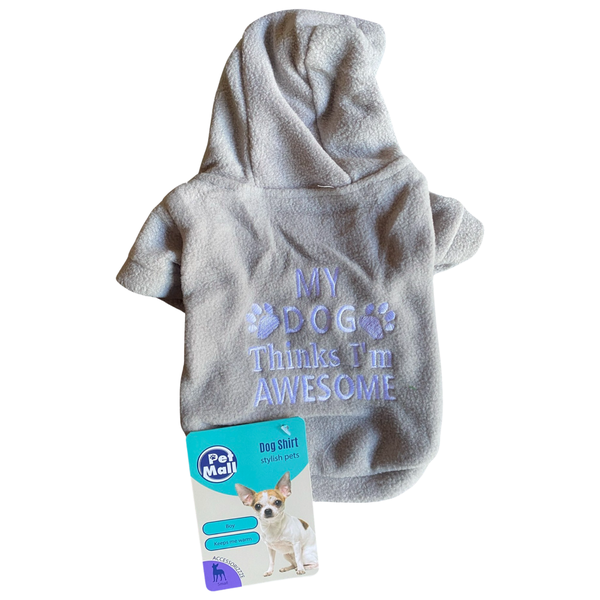 Dog Shirt Beige - My Dog Thinks I'm Awesome - Small