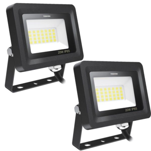 Toshiba Floodlight Outdoor IP65 20W Cool Daylight 6500K - 2 Pack