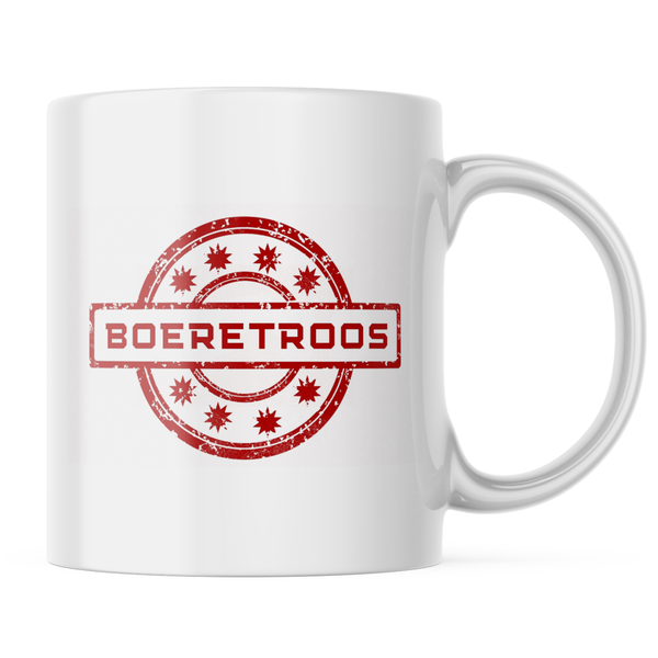 Ceramic Boeretroos Mug - White - 11 OZ