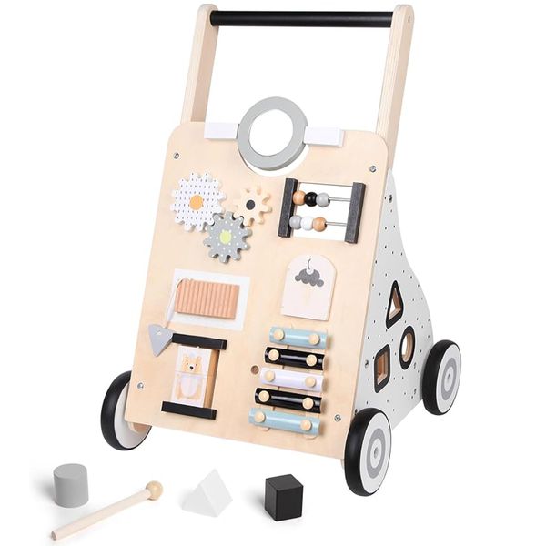 Wooden Baby Walker Kids' Activity Toy Multiple Activities Center.