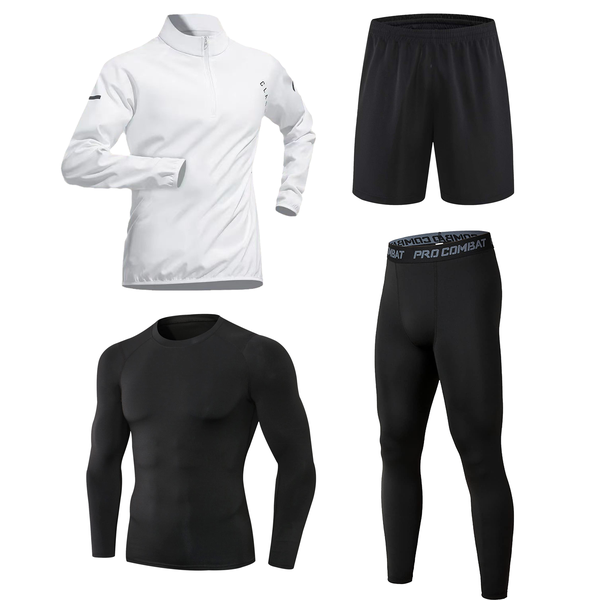 Men's Quick-Dry Workout Set - Long Sleeve Shirt &amp; Pants Moisture Wicking