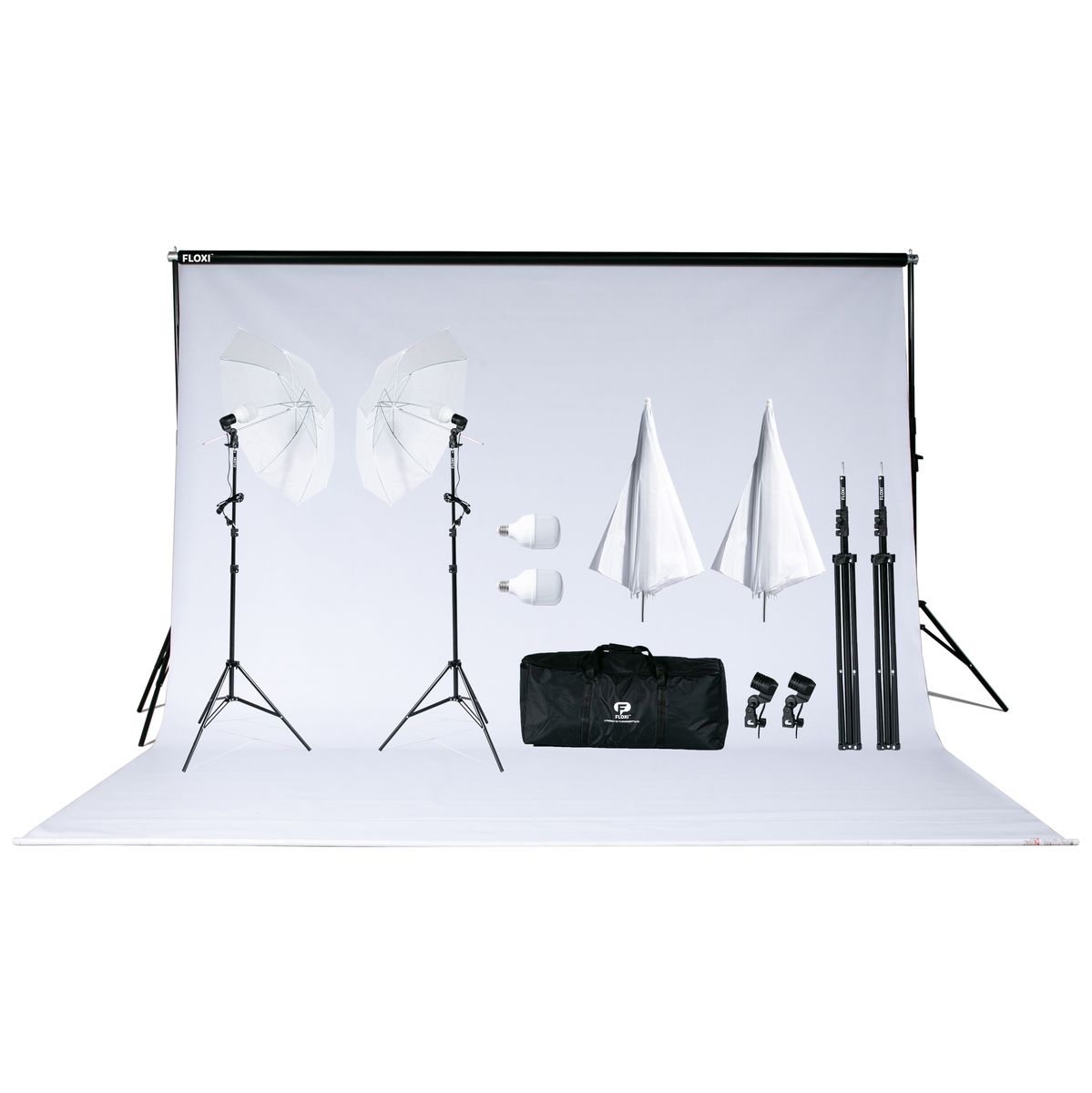 400W LED Enthusiast Backdrop and Umbrella Light Kit BundleWhite Shop