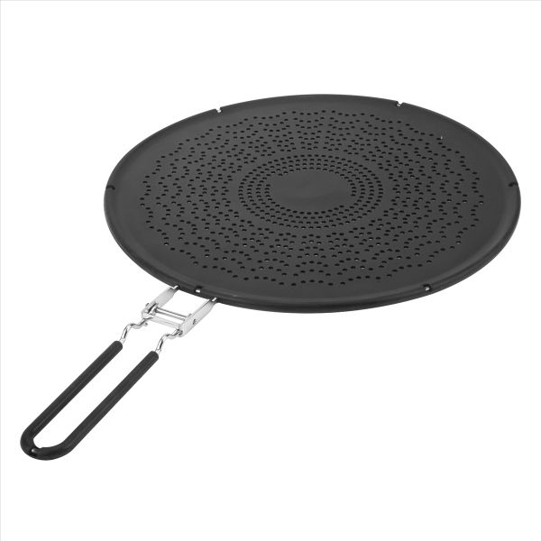 13 Inch Silicone Splatter Screen -Pan Cover With Folding Handle Black