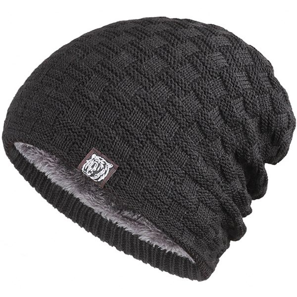 Beanie for Men Winter Warm Hats for Guys Fleece Lined Knit Thick Skull Cap