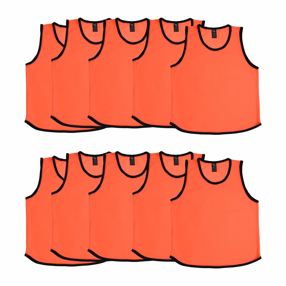 Ronex Soccer & Basketball Training Bibs/Vests - Pack of 10 - Junior Size
