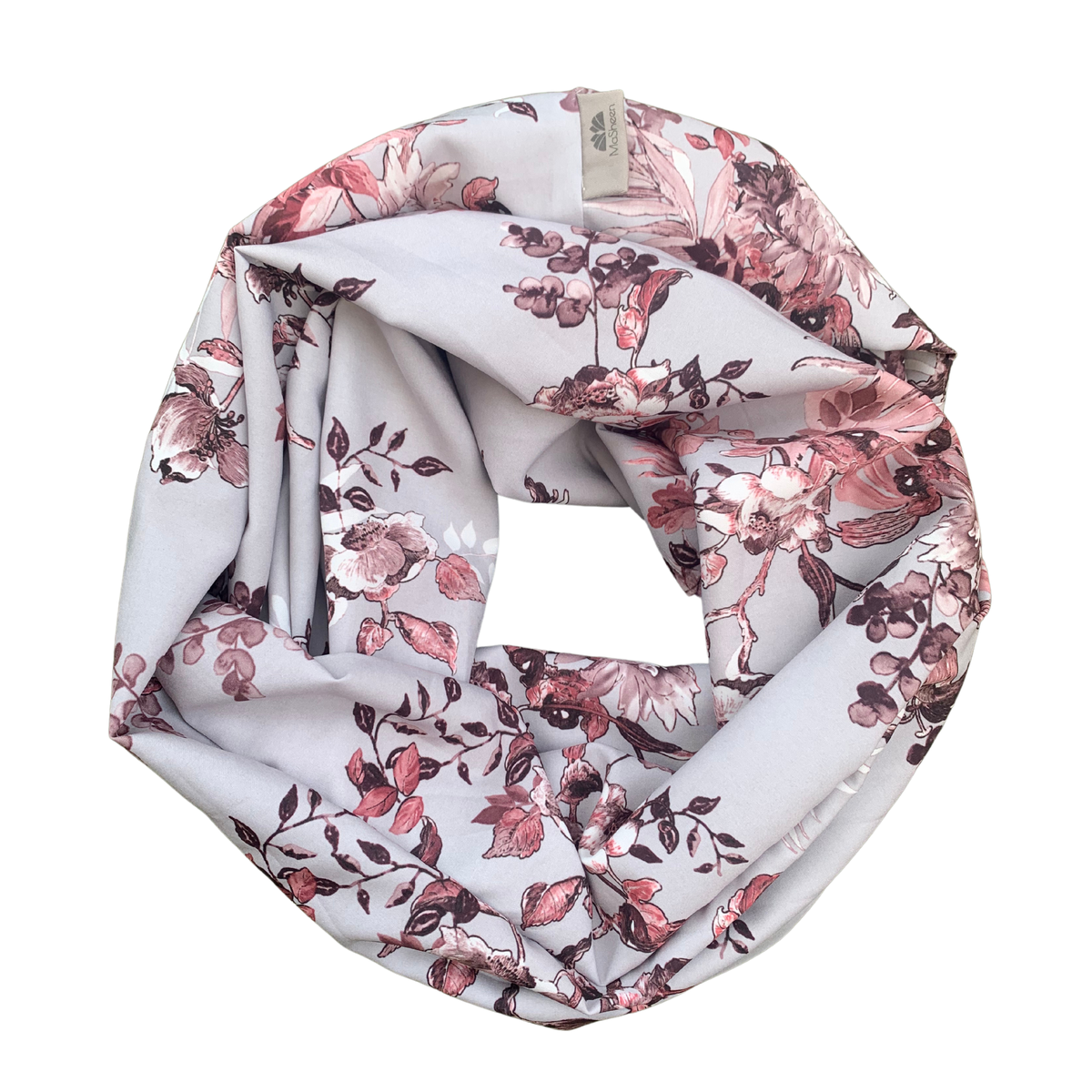 Scarf - Infinity Circular - Floral Fynbos print - Supersoft Satin | Buy ...