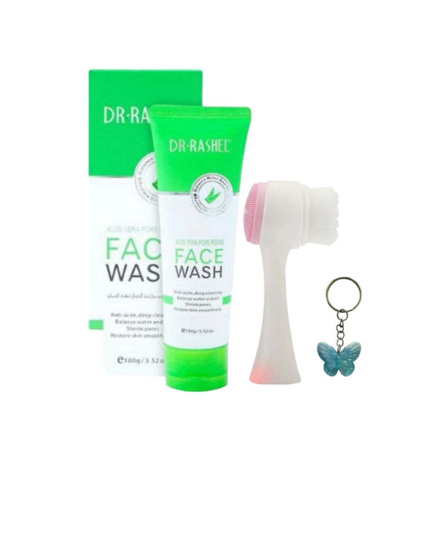 Dr Rashel Aloe Vera Pore Refine Face Wash & Facial Brush & Keyring ...