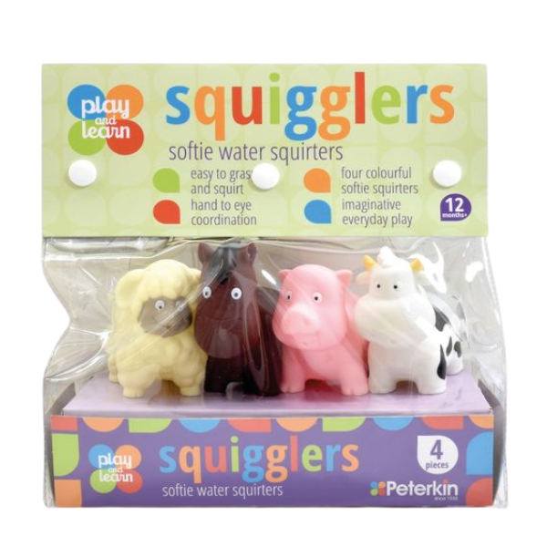 Farm Animals Bath Toy Water Squirters Set 4 Pieces